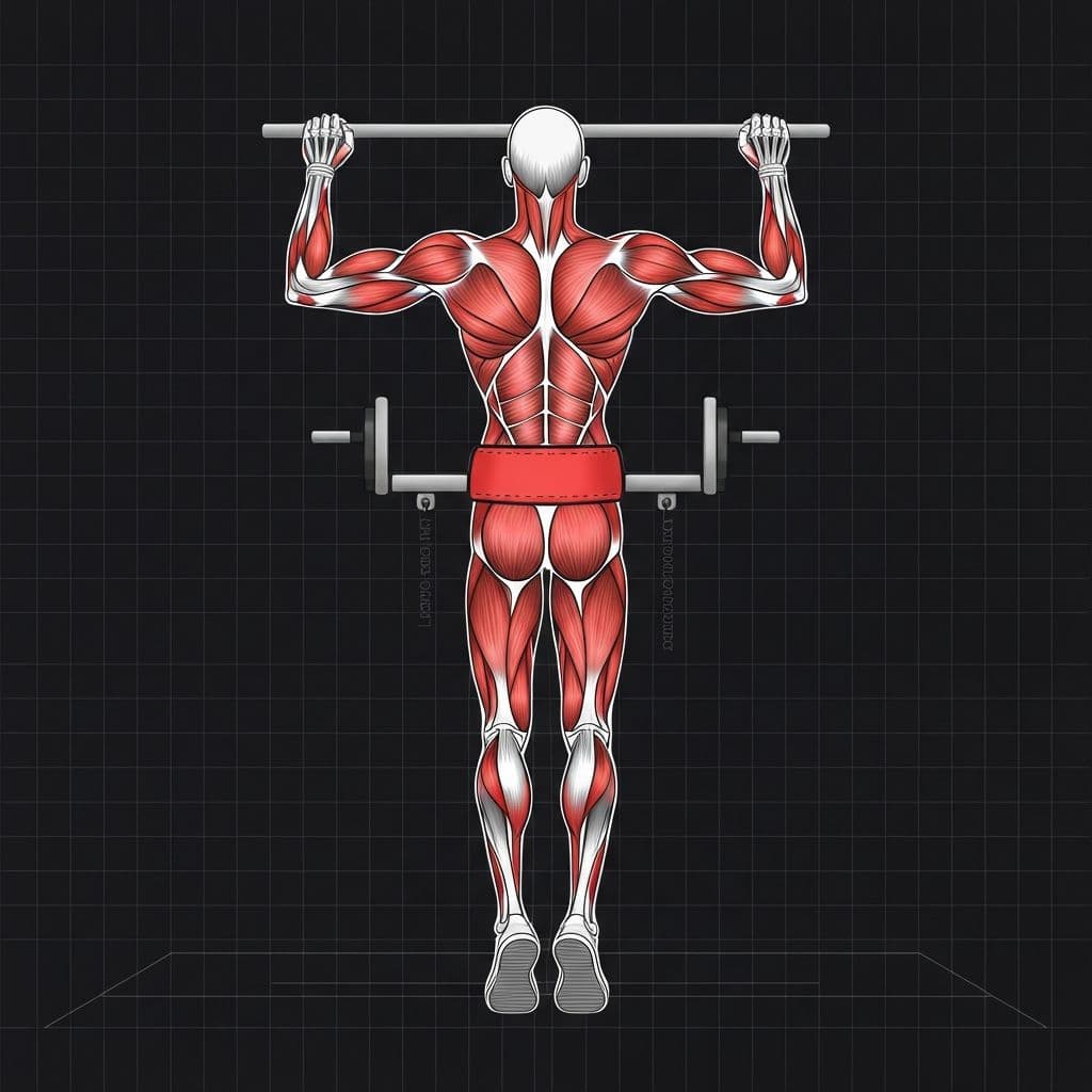 Weighted Pull-Up Muscle Activation Diagram